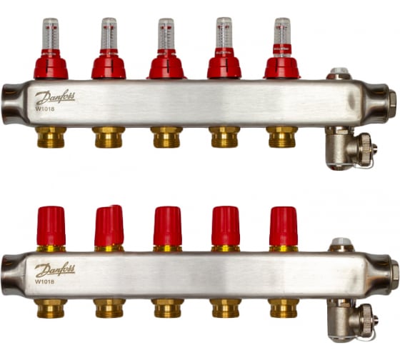 Коллекторы Danfoss SSM-5F с расходомерами, 5 контуров