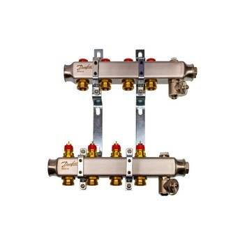 Комплект коллекторов Danfoss SSM-4 с кронштейнами для 4 контуров