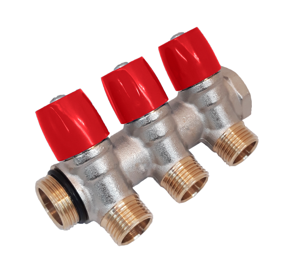 Коллектор General Fittings 6300 (2 выхода) красный вентиль