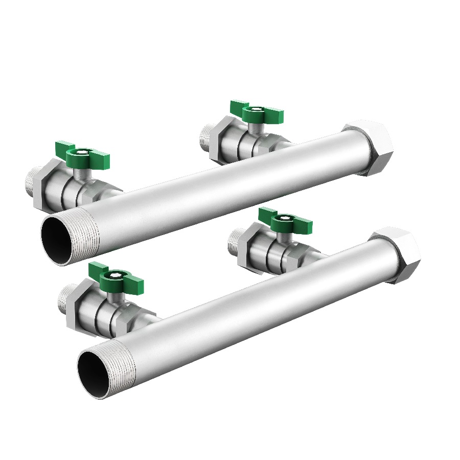 Коллектор Grundfos CMBE TWIN 1 1/2"х1" 4 вых., c шаровыми кранами, латунь