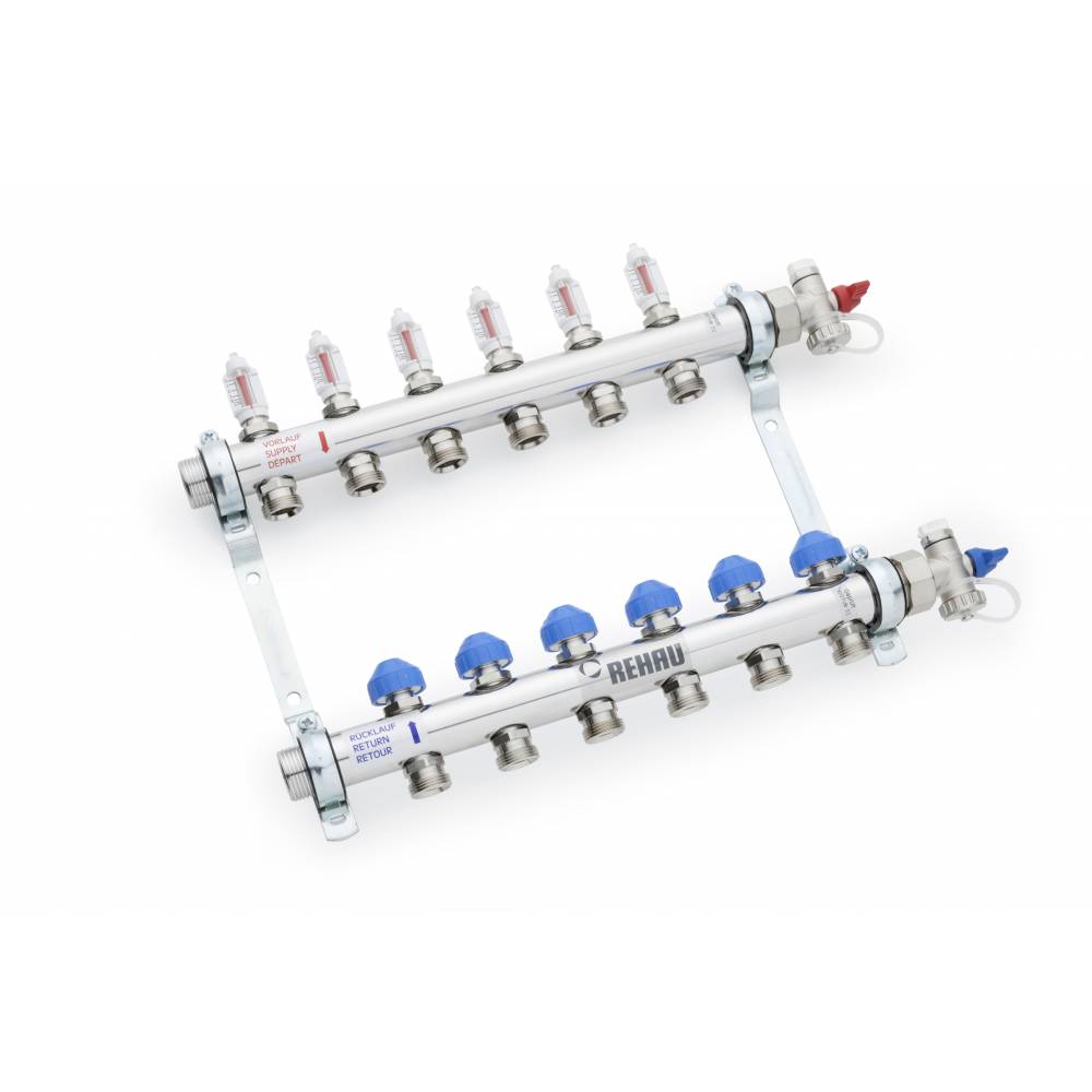 Коллектор Rehau 1", HKV-D 7, выход-3/4" ЕК, нержавеющая сталь