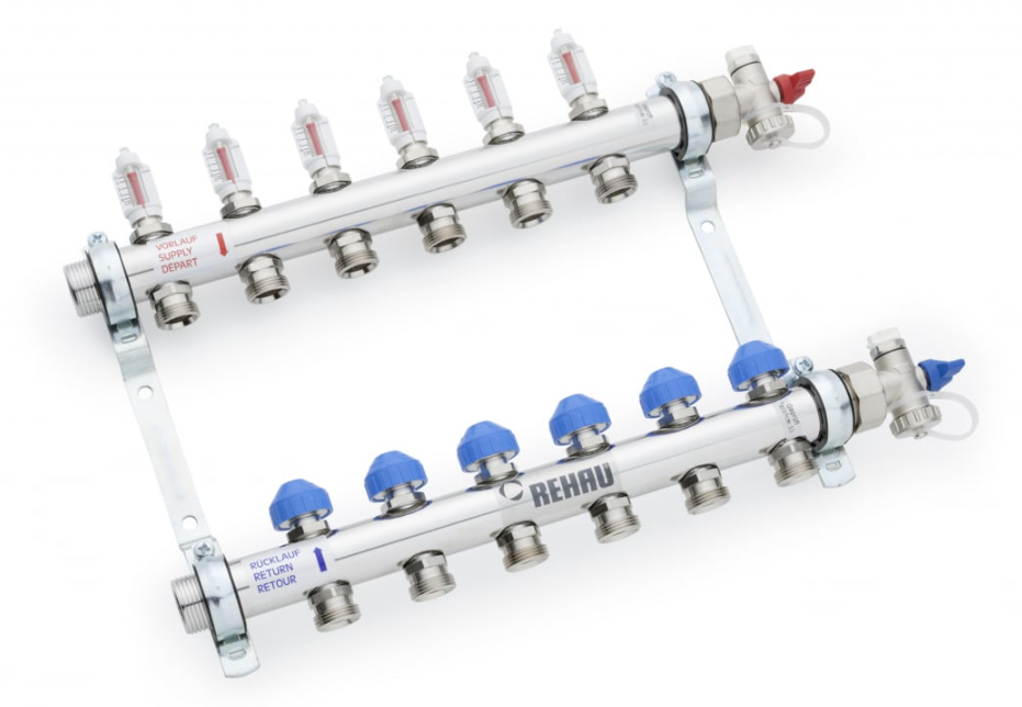 Коллектор Rehau 1", HKV-D 11, выход-3/4" ЕК, нержавеющая сталь