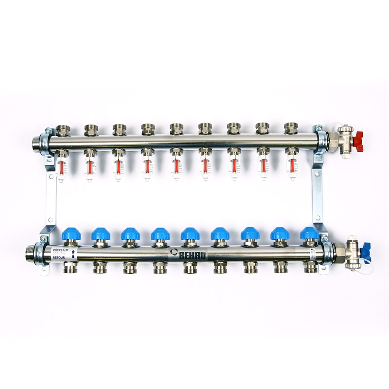 Коллекторная группа НН 1" x 11 вых 3/4"EK  Rehau HKV-D