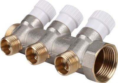 Коллектор распределительный с запорными клапанами Stout SMB 6852 3/4" 3 выхода