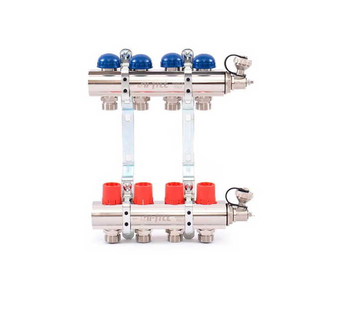Коллекторная группа Uni-Fitt 441E4302 1" х 2 выхода 3/4" с балансировочными и термостатическими вентилями
