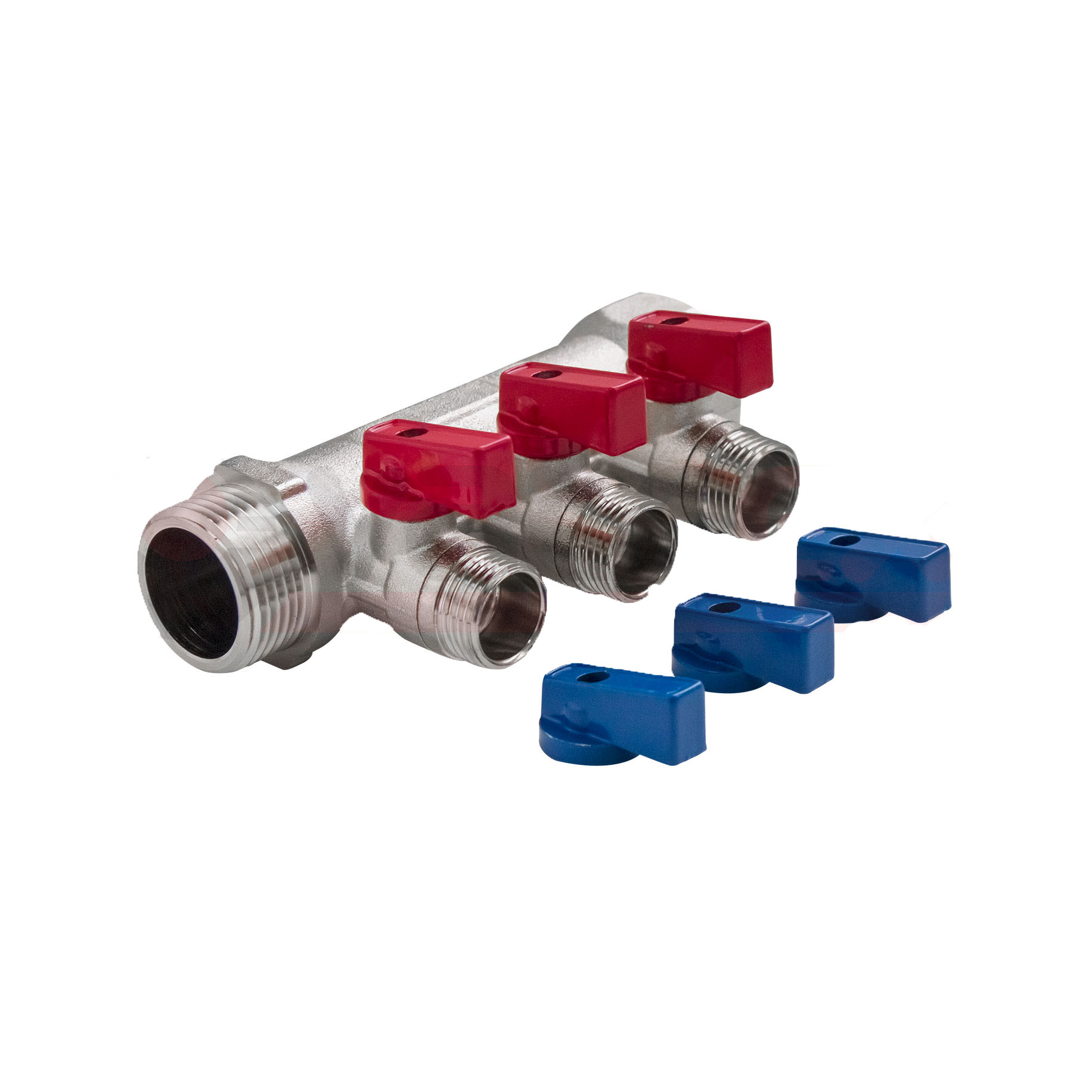 Коллектор VALFEX с отсекающими кранами 1"х2 вых. 1/2" нар. купить с доставкой по РФ