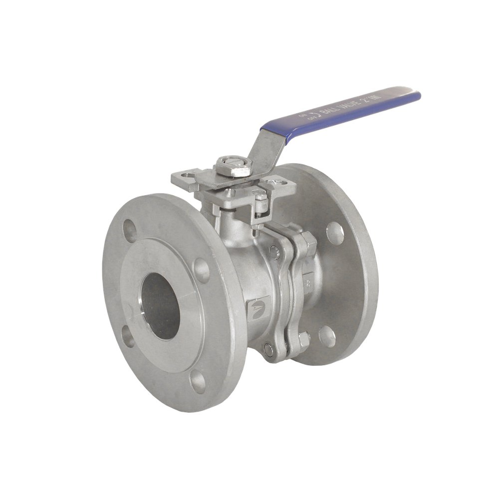 Кран шаровой фланцевый двусоставной нержавеющий Newkey (2PC), AISI304 DN32 (1_1/4"), (CF8) PN16
