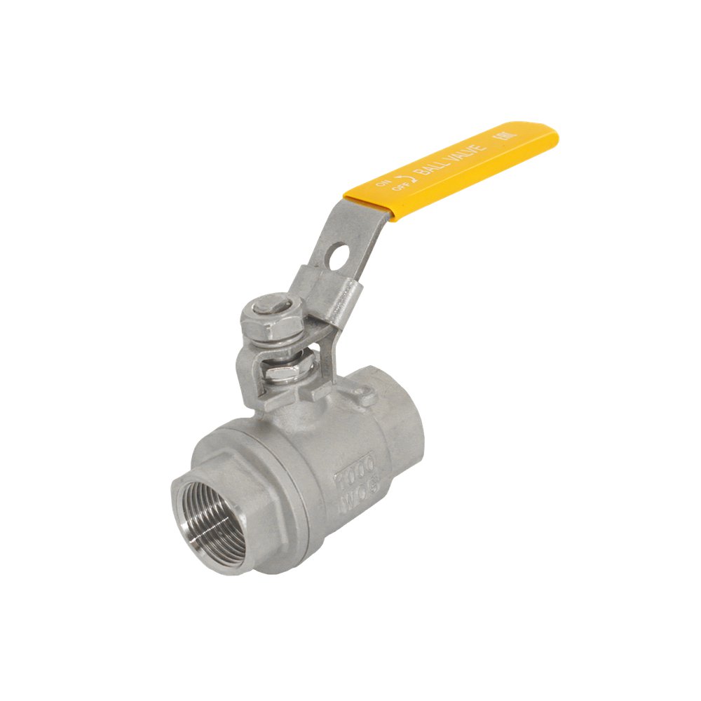 Кран шаровой муфтовый двусоставной Newkey с фиксатором нержавеющий (2PC), AISI304 DN50 (2"), (CF8), PN63