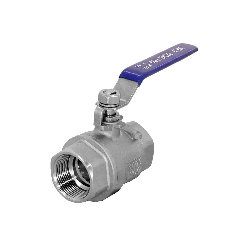Кран шаровой муфтовый двусоставной нержавеющий Newkey (2PC), AISI316 DN 100 (4"), (CF8M), PN63