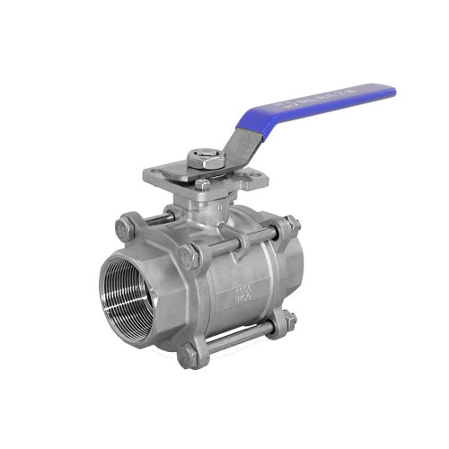 Кран шаровой Newkey муфтовый под привод нержавеющий (3PC), AISI304 DN65 (2_1/2"), (CF8), PN64 купить с доставкой по РФ