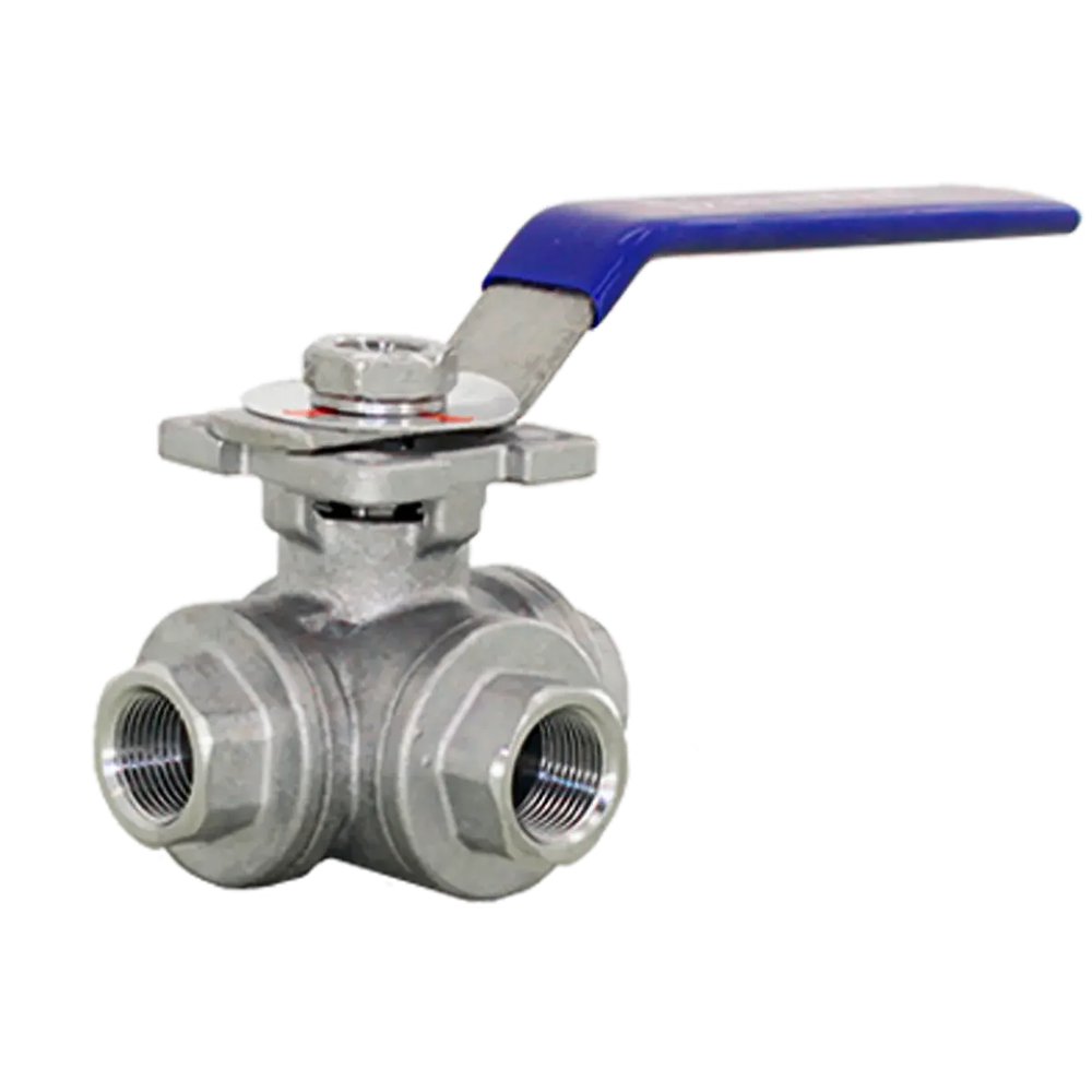Кран шаровой Newkey трехходовой (L-тип) нержавеющий, AISI304 DN32 (1_1/4"), (CF8), PN40 заказать со складов по всей России