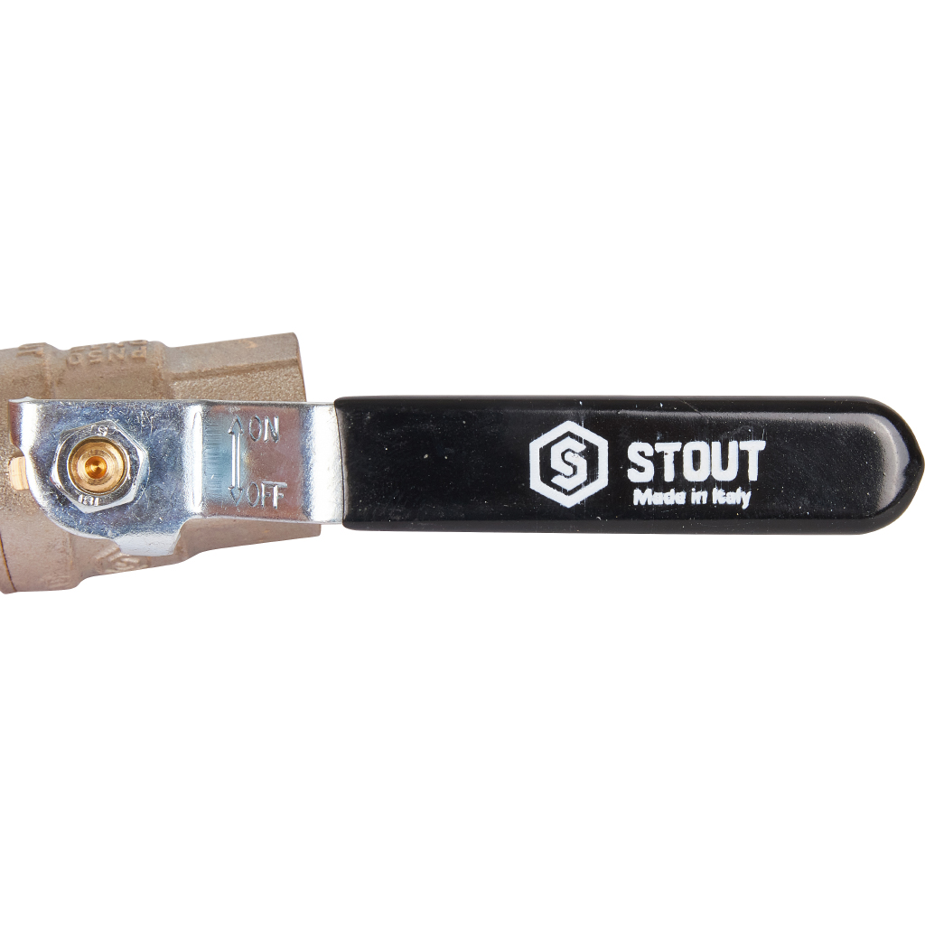 Кран шаровой полнопроходной, ВР/ВР, ручка рычаг 1/2 STOUT