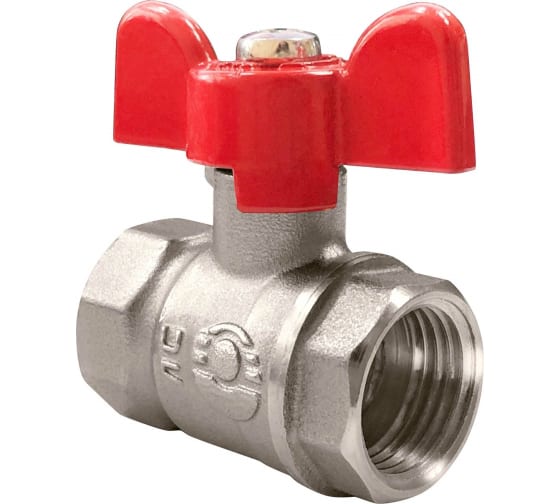 Кран шаровой VALFEX латунный OPTIMA для ВОДЫ 1/2" ВР/ВР бабочка, VF.217.NLB1.012.Bir