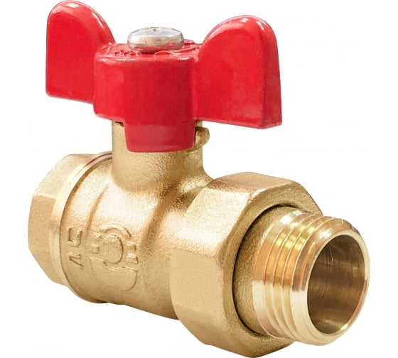 Кран шаровой VALFEX латунный OPTIMA для ВОДЫ 3/4" ВР/НР бабочка, VF.227.L0B1.034.Bir
