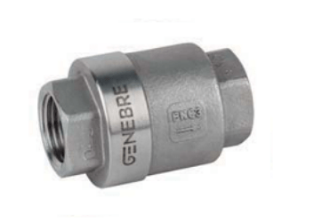   Клапан обратный пружинный GENEBRE 2416 04 DN015 PN63, корпус - CF8M, диск - CF8M, уплотнение - CF8M, ВР/ВР