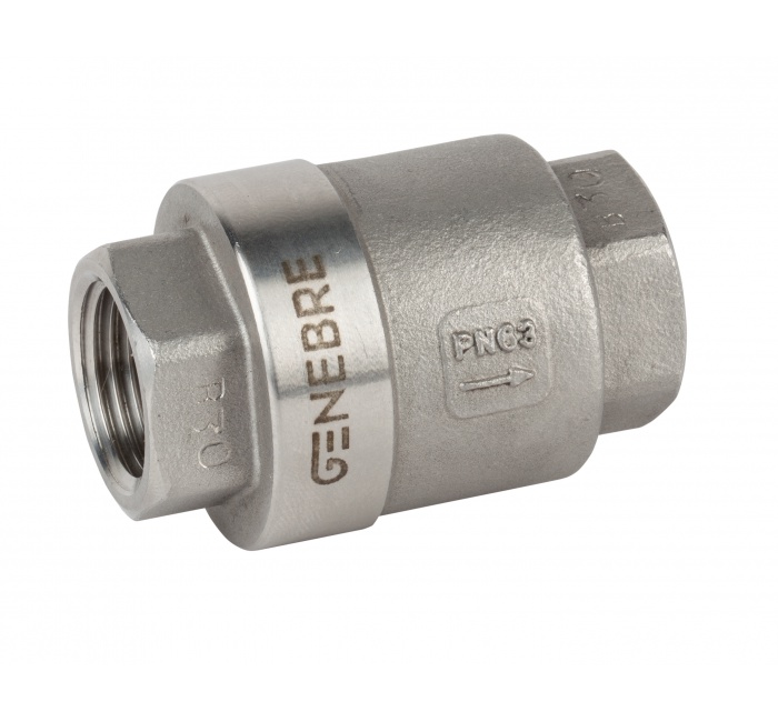   Клапан обратный пружинный GENEBRE 2416 09 DN050 PN63, корпус - CF8M, диск - CF8M, уплотнение - CF8M, ВР/ВР