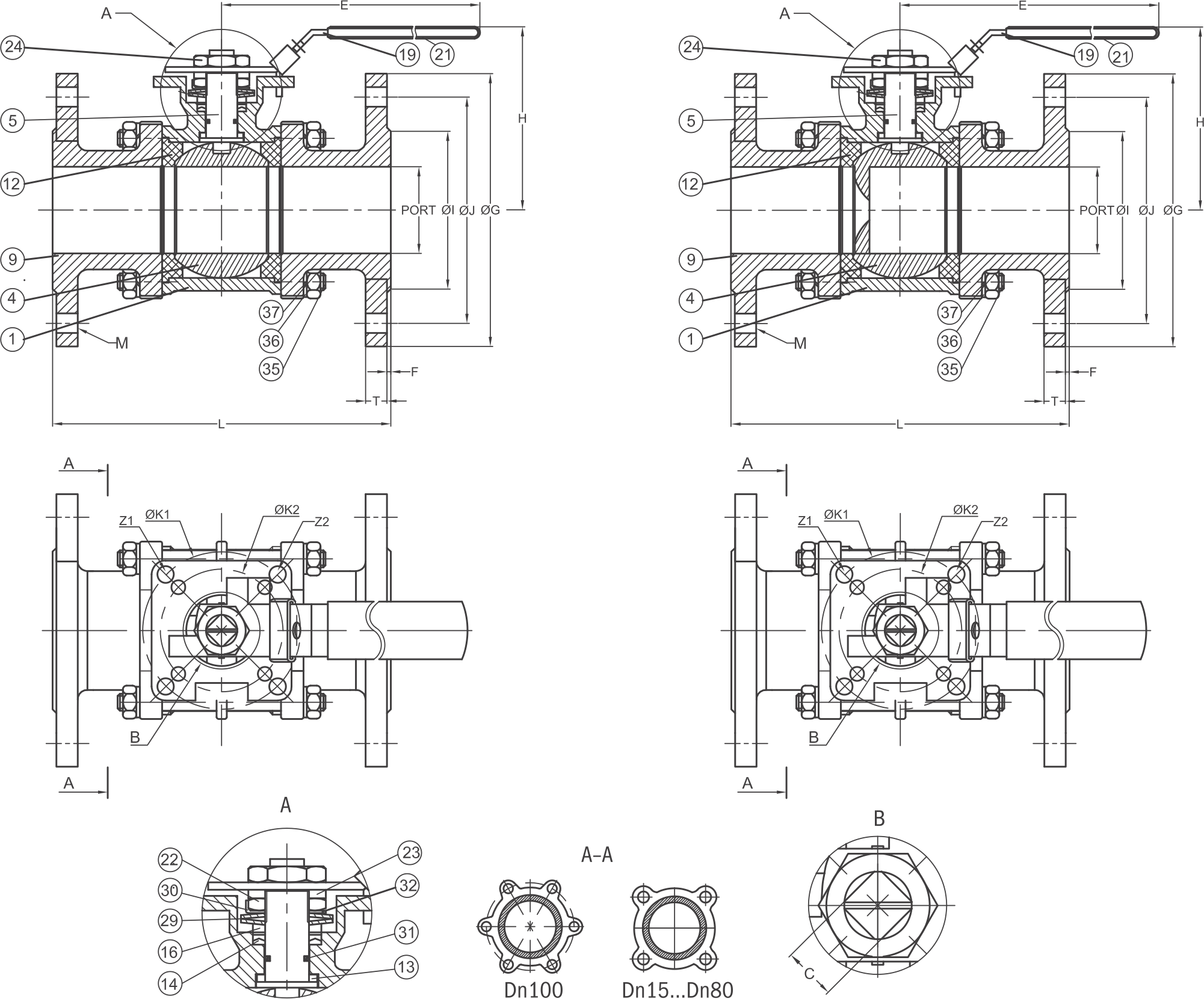 Шаровой кран Kipvalve V158F60, DN80 V158F60-080-SS-01-01 заказать со складов по всей России