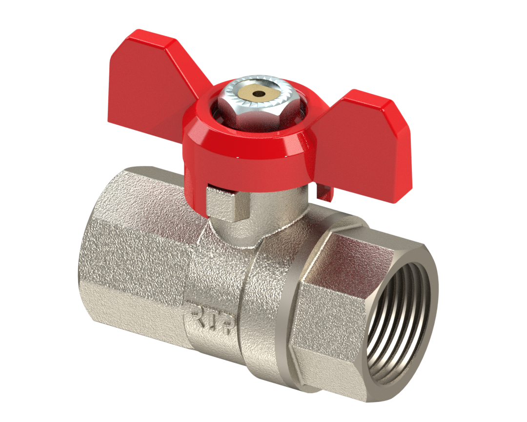 Кран шар латунный 3/4" вн/вн PN40 ручка бабочка РостурПласт