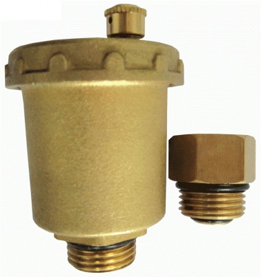 Воздухоотводчик ViEiR 1/2"х3/8" с обратным клапаном, латунь