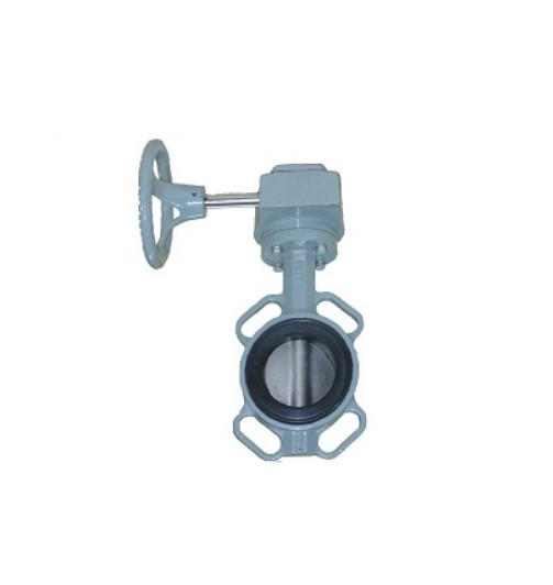 Затвор чугунный поворотный межфланцевый ABRA-BUV-VF863D125G Ру16 с редуктором NBR