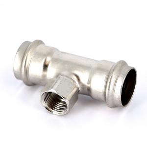 Тройник Sanpress Inox, с SC-Contur, нержав.сталь, 35х22х35 мм Viega