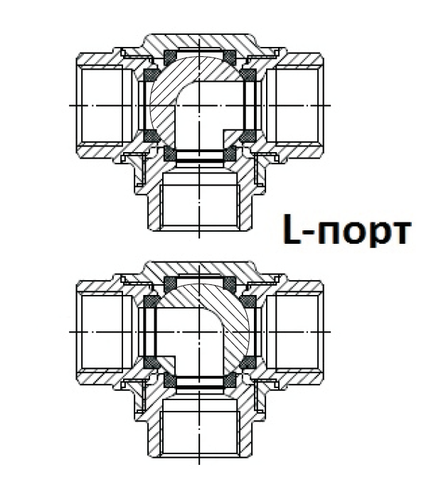 Кран шаровой резьба с ISO фл.трехходовой SS316 ABRA-BV15-025 L-порт оформить заказ с доставкой с ближайшего склада