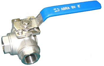 Кран шаровой резьба с ISO фл.трехходовой SS316 ABRA-BV15-008 T-порт оформить заказ с доставкой с ближайшего склада