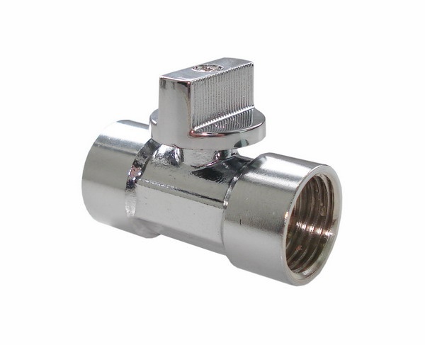 Кран шаровый MINI 1/2 хром (хром ручка) AQUALINK резьба внутренняя – внутренняя
