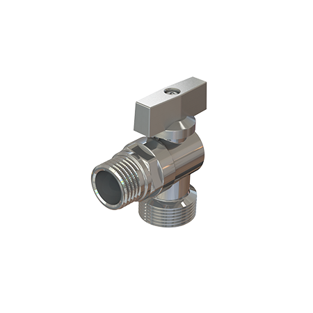 Кран шаровой Elsen угловой для стиральных машин 3/4" 1/2" НН ручка-бабочка