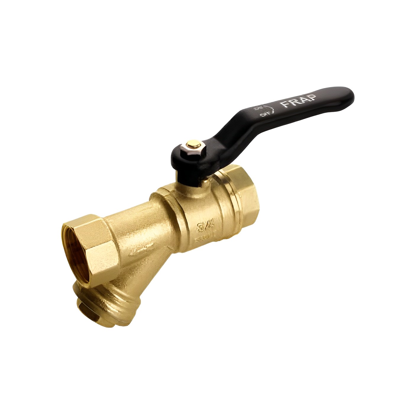 Кран шаровой со встроенным косым фильтром Frap 1/2" ВР-ВР, со стальной рукояткой 1/2" x 1/2"