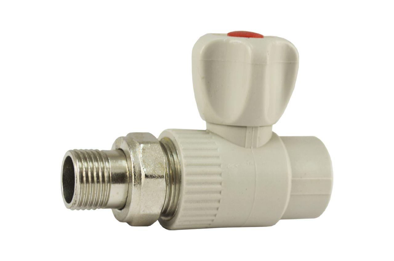 Кран шаровой радиаторный прямой серый Frap 20 x 1/2" НР, латунный