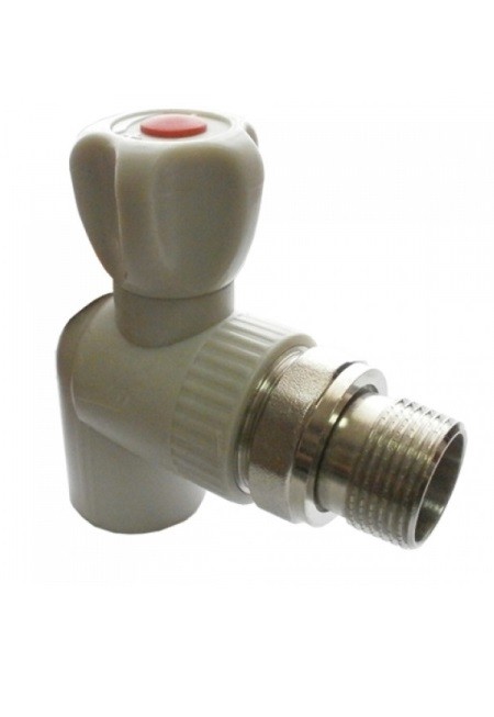 Кран шаровой радиаторный угловой серый Frap 25 x 3/4" НР латунный 