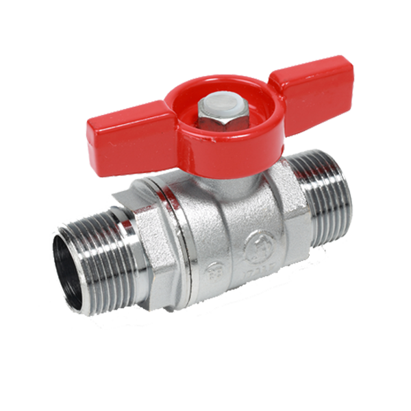 Кран шаровой Giacomini R253D, 3/4 НН, ручка-бабочка красная, хромированный