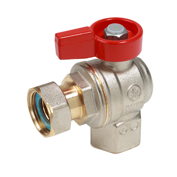 Кран шаровой 1/2"F x 1/2"гайка, угловой c вн. резьбой для котлов и счетчиков Giacomini