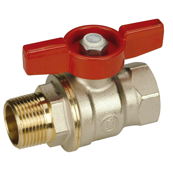 Кран шаровой, R914, DADO, 3/4", ВН, ручка-бабочка красная, никелированный Giacomini