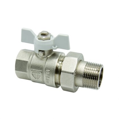 Кран шаровой HLV Technology Optima 1/2"-15ПМ американка баб. белая  купить с доставкой по РФ