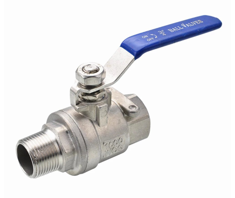 Кран шаровый Newkey муфтовый двусоставной ВР/НР нержавеющий (2PC), AISI304 DN25 (1"), (CF8), PN63