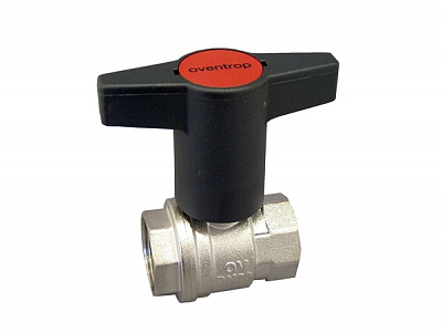 Кран шаровой, Optibal Oventrop DN-40, 1 1/2", ВВ, PN, бар-16, ручка-пластмассовая, удлинённая антрацит