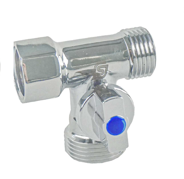 Кран шаровой латунь бытовой SantechSystems G1/2"х3/4"х1/2" Ру10   купить с доставкой по РФ