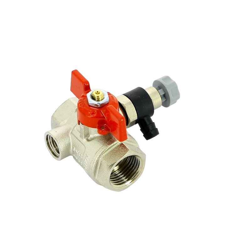 Кран шаровой Uni-Fitt ВВ 1/2" с дренажным вентилем (заглушка 1/4"), бабочка купить по цене 479 руб.