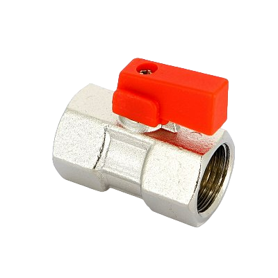 Кран шаровой мини Uni-Fitt ВВ 1/2" флажок красный металл