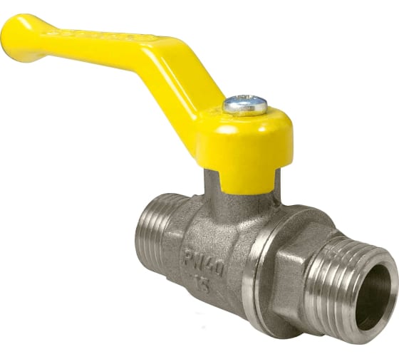 Кран шаровой Valfex для ГАЗА 1/2" НР/НР рычаг, латунный НИКЕЛИР-Й 11Б27фтМ