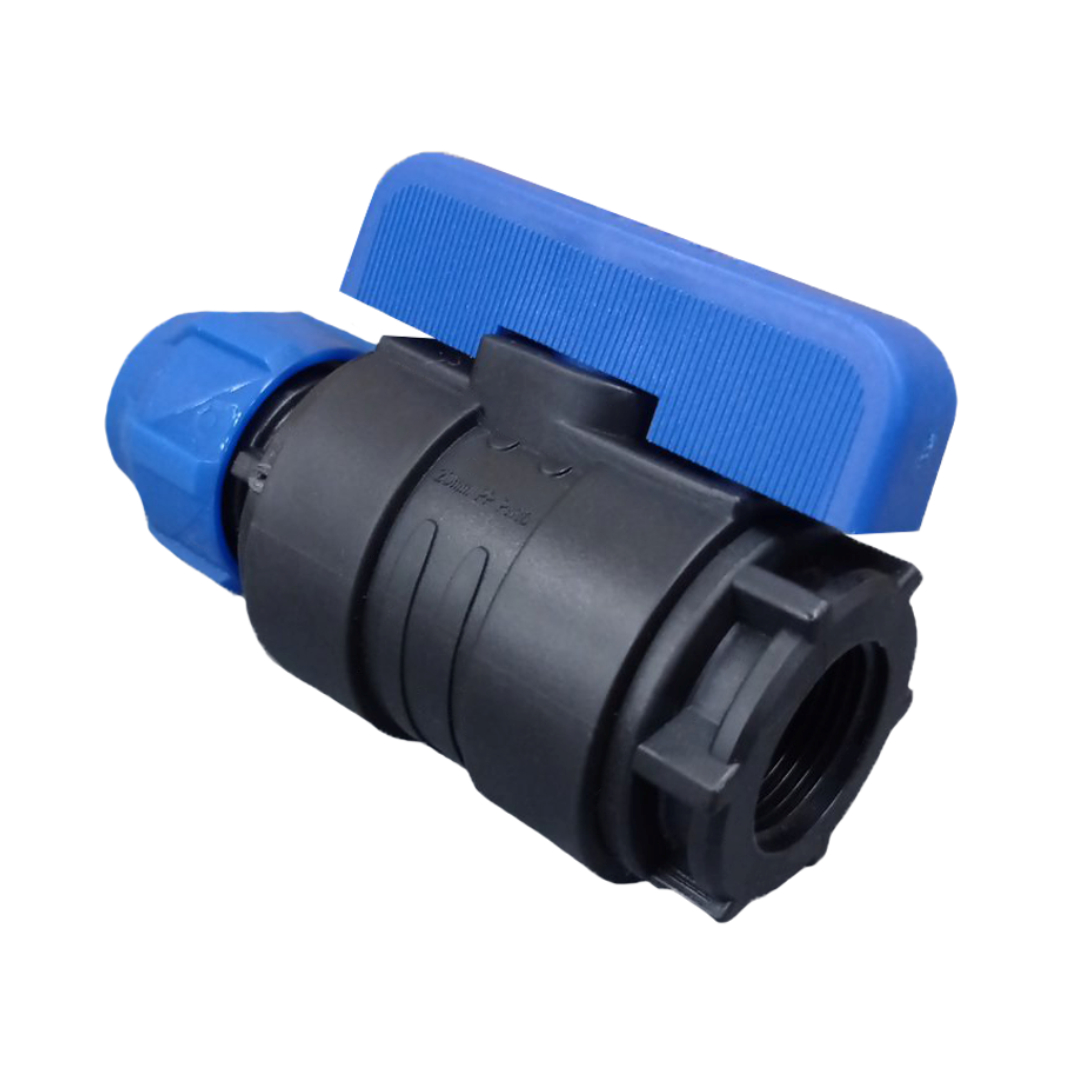 Кран шаровой Valfex компрессионный ПНД 20х3/4" цанга-вн.р разборный