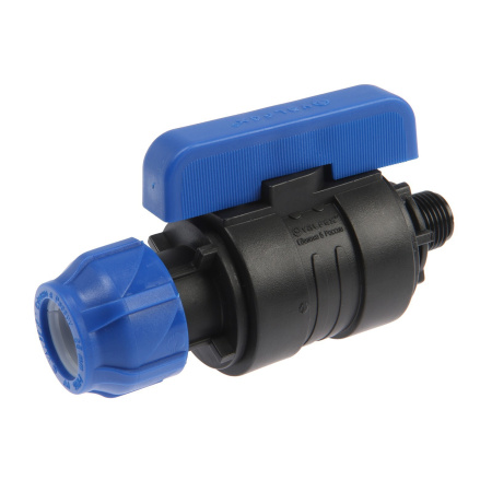 Кран шаровой Valfex компрессионный ПНД 25х3/4" цанга-нар.р разборный