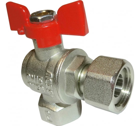 Кран шаровой Valfex PREMIUM для ВОДЫ угл.с накид. г. 1/2" ВР/ВР бабочка