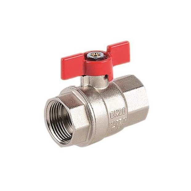 Кран шаровой ViEiR 3/4" F/F  (бабочка), никель