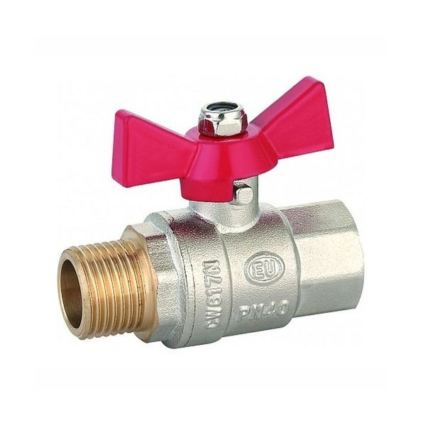 Кран шаровой ViEiR 1/2" F/М (бабочка), никель
