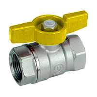 Кран шаровой с вн./вн. резьбой 1/2", желтая бабочка R251D DN15