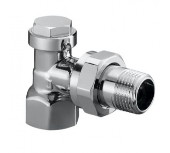 Вентиль Oventrop Combi C на обратную линию, угловой, DN-15, 1/2", 1/2", ВН, хромированный