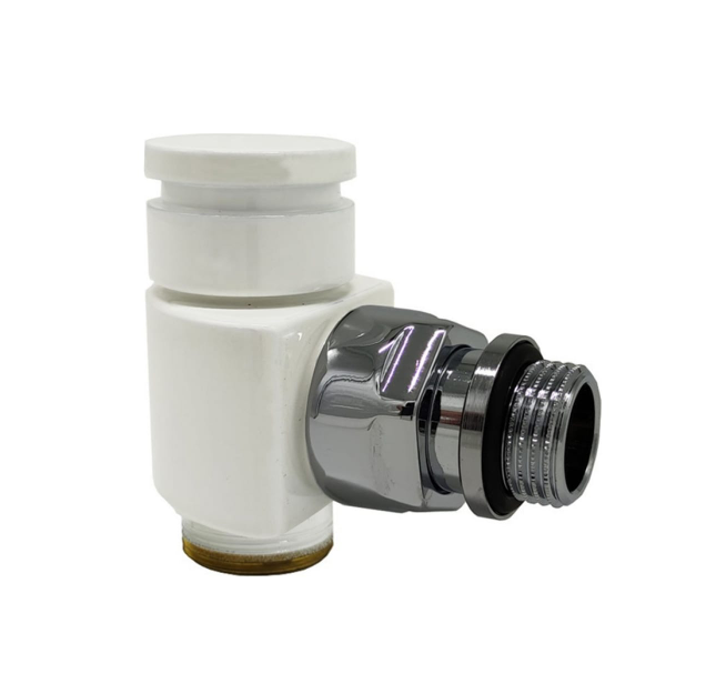 Угловой запорный клапан SR Rubinetterie Prestige & Minimal 1/2" x 24/19, белый
